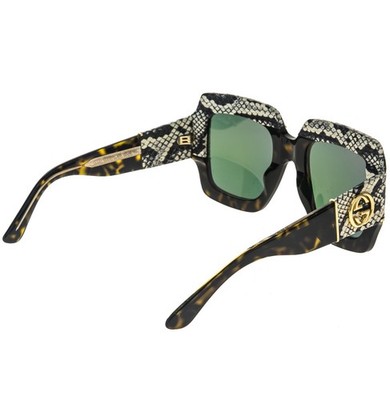 GUCCI 0484 Brown Pink Mirror Ayers Snake Python Leather 006