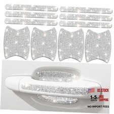 Bling Car Door Handle Protector, 10 PCS, White Sparkling White Diamond