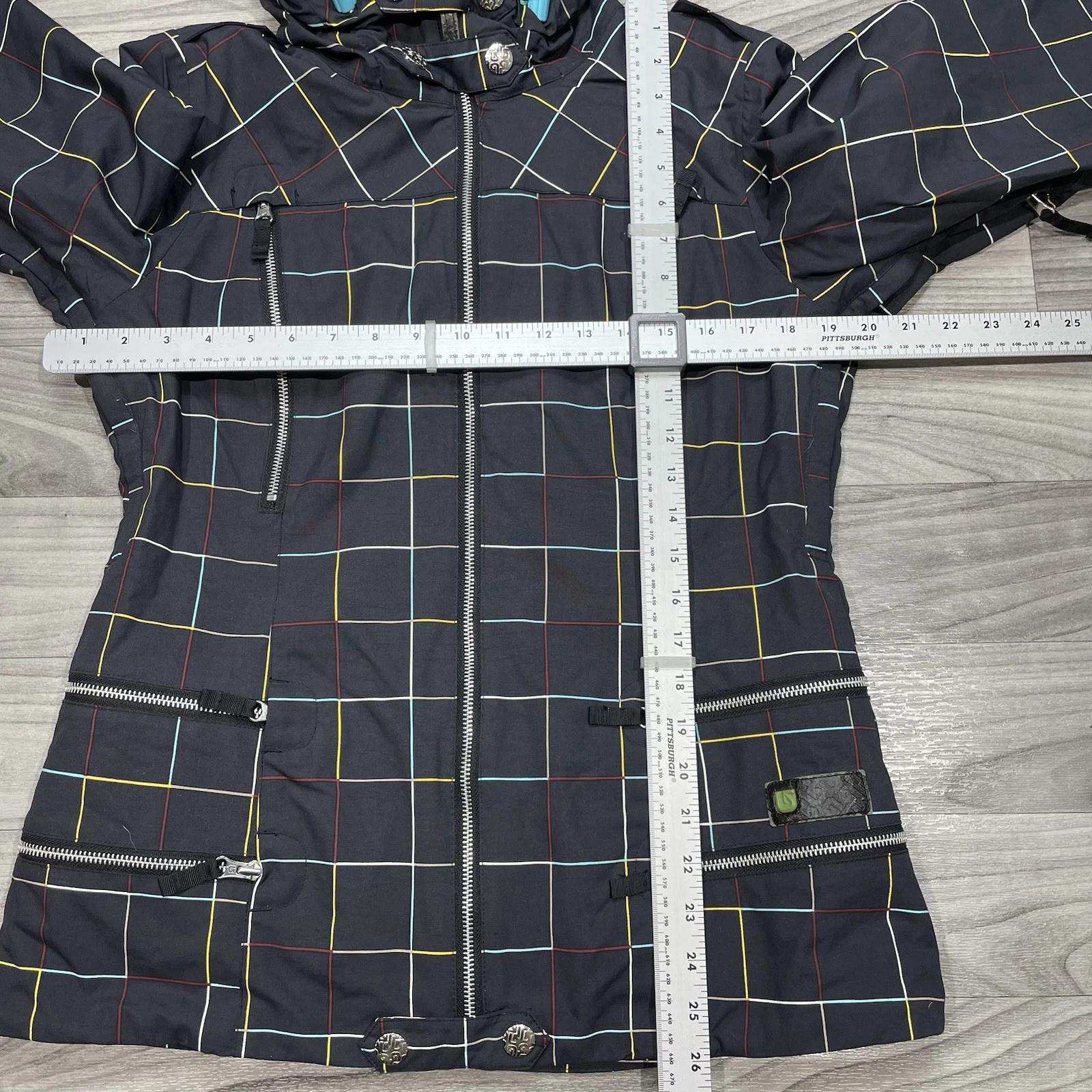 burton elevation dry ride snow set windowpane plaid jacket