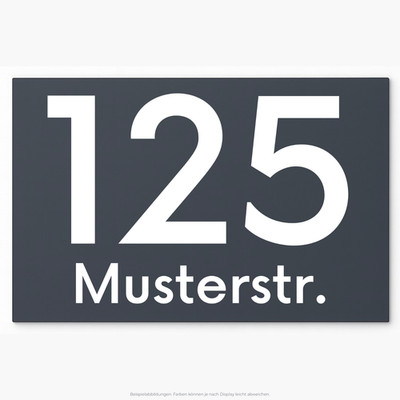 Hausnummernschild Türschild Hausnummer + Straße Alu-Verbund Schild Anthrazit