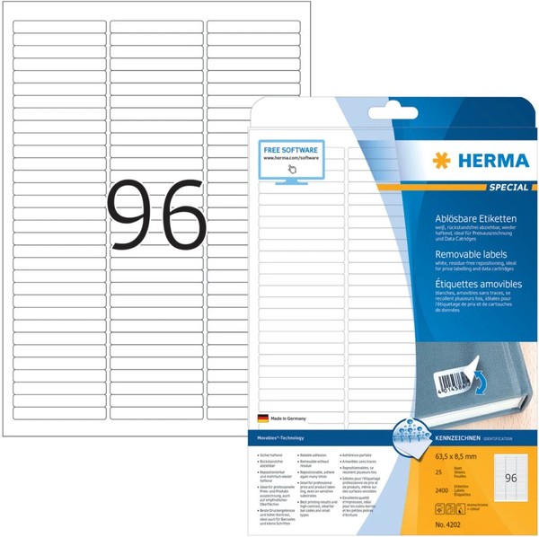 1 Bis 20X Herma Universal-Etiketten Special, 63,5 X 8,5 Mm, Weiß Bis 49% Rabatt-image