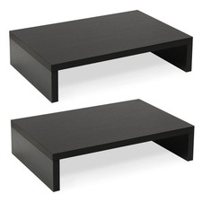 Wood Monitor Stand Riser-2 Pack, 2 Tier Adjustable Monitor Stand Dual Monitor...