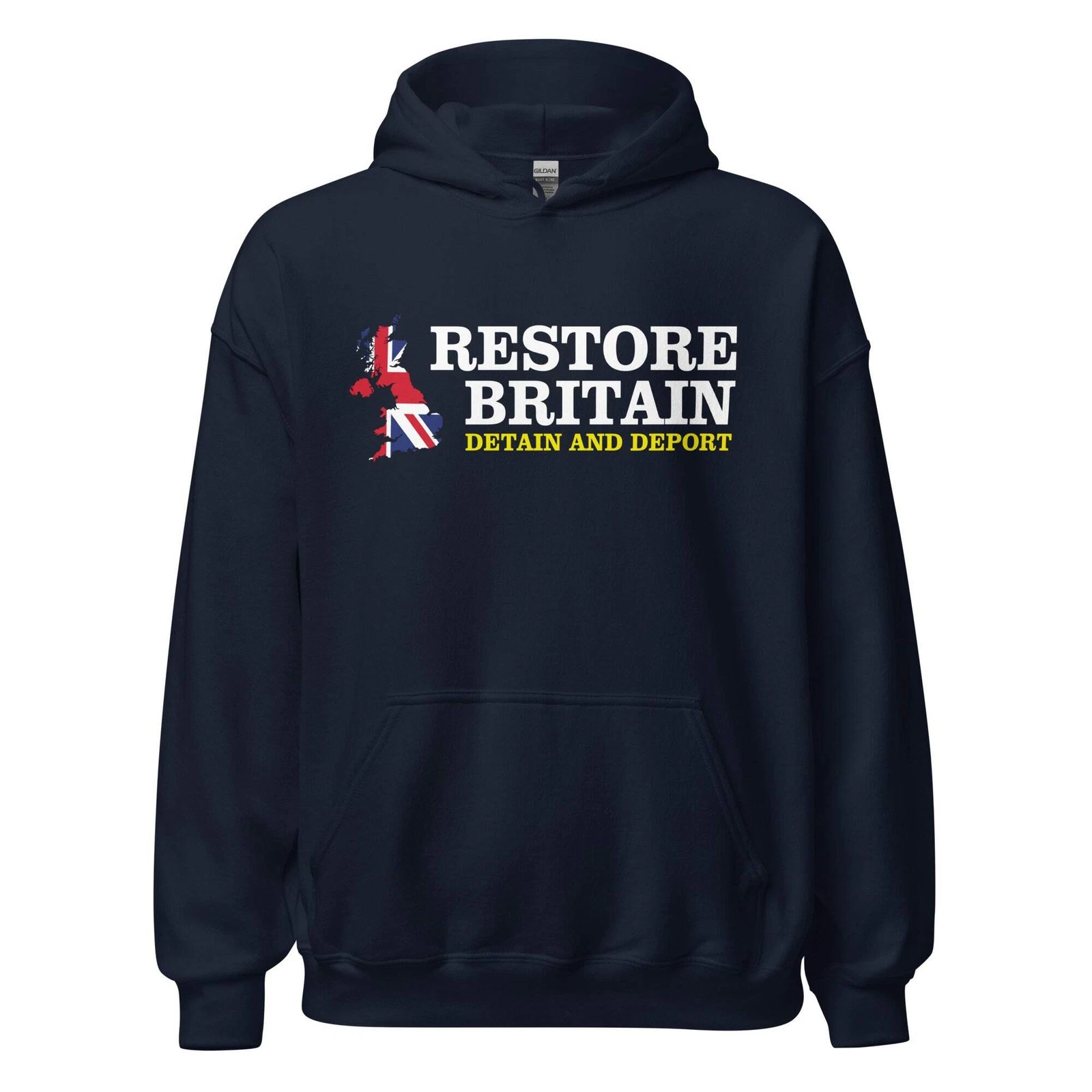 Restore Britain Unisex Hoodie - UK British Hoody Navy Pullover Detain Deport
Opens in a new window o