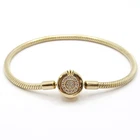 PANDORA MET YELLOW GOLD PLATED 569046C01 MOMENT SPARKLING CROWN O SNAKE BRACELET