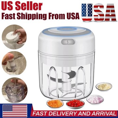 Electric Mini Food Processor Garlic Chopper Onion Grinder Cutter Vegetable White