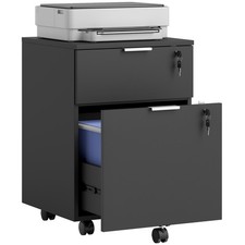 HOMCOM 2 Drawer Filing Cabinet with Adjustable Hanging Bars for A4 and Letter