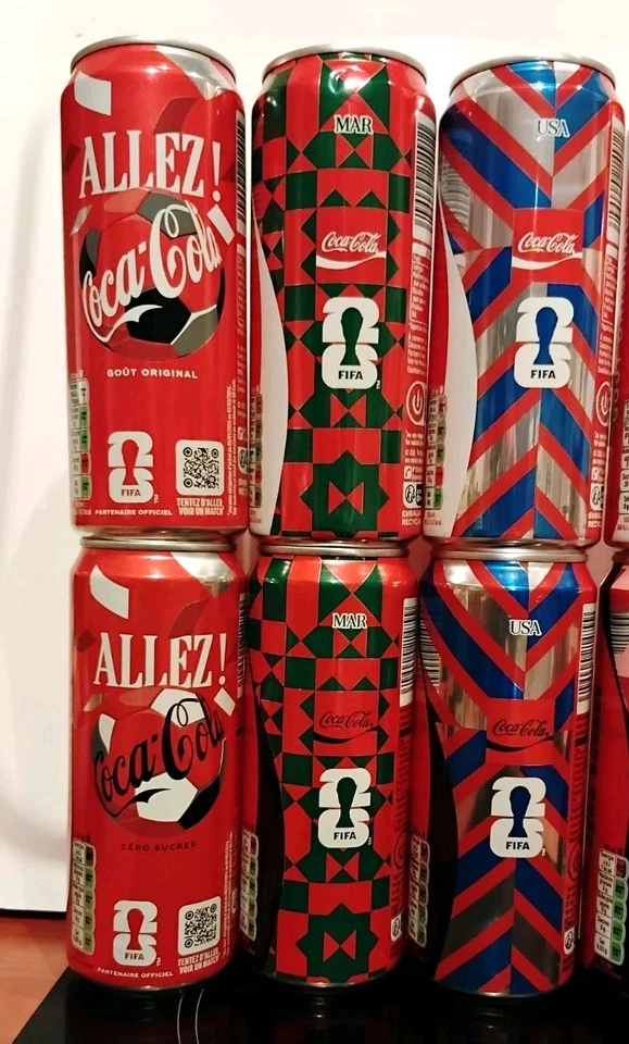 Lot de 9 Can Coca Cola France - FIFA 2026 - France Maroc Angleterre Espagne Usa - Photo 2/3
