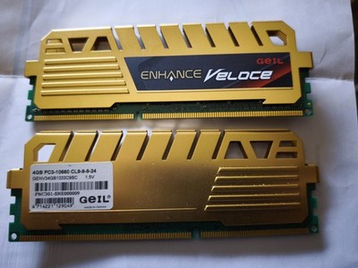 GEIL 2 x 4GB DDR3 PC3-10660  1333MHz Gebraucht Arbeitsspeicher