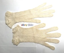 Vintage Cotton Stretchy Fishnet Gloves Size S-M
