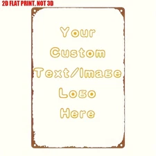 Custom 2D Flat Metal Sign 8x12 Personalized Photo/Logo Plaque Gift Wall Decor