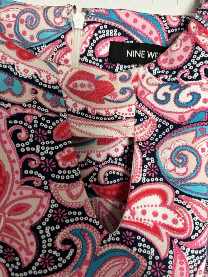 Vestido Paisley Por Nine West Talla 10 Usado Foto 3 de 4