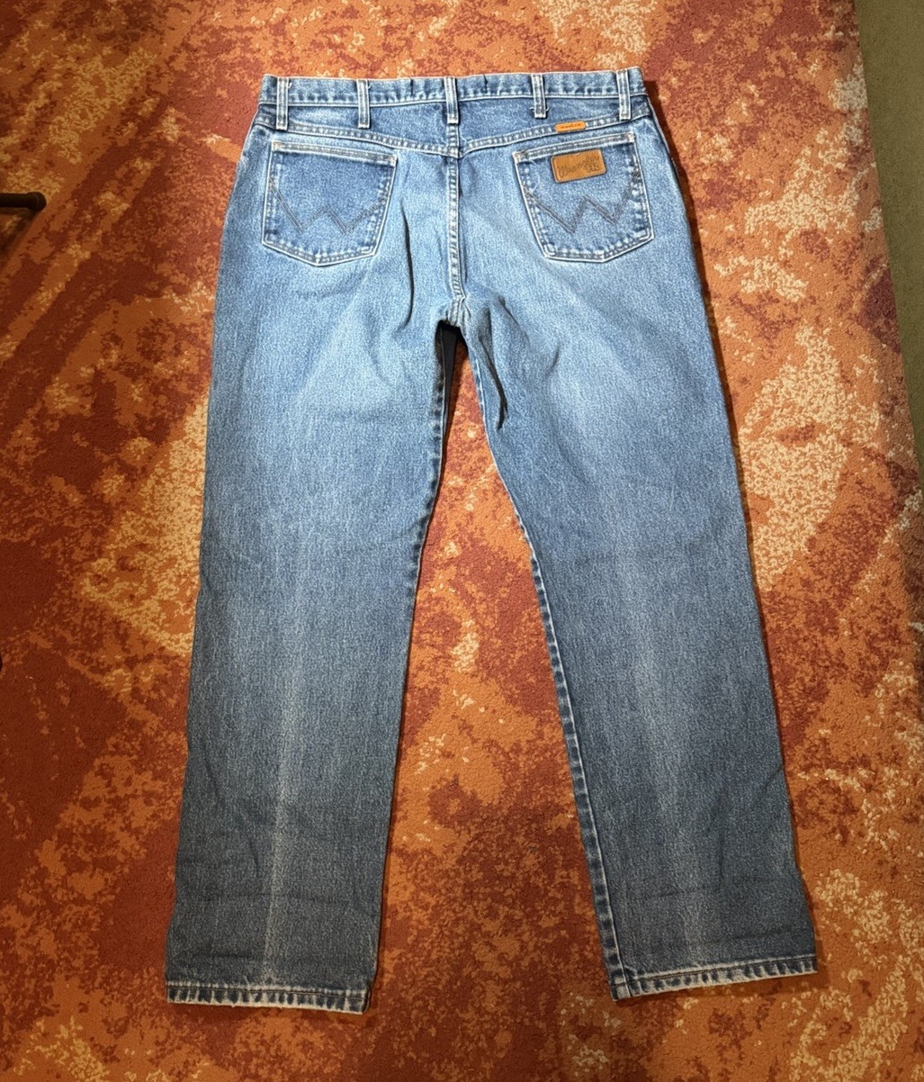 Patchwork Fire Resistant Wrangler Denims 36x32 - image 10