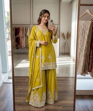 SHARARA PLAZZO KURTI PLAZZO SALWAR KAMEEZ SUIT WOMEN DESIGNER WEDDING EID
