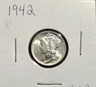 1942-P, Mercury Dime, 10¢, 90% Silver AU/BU, FSB