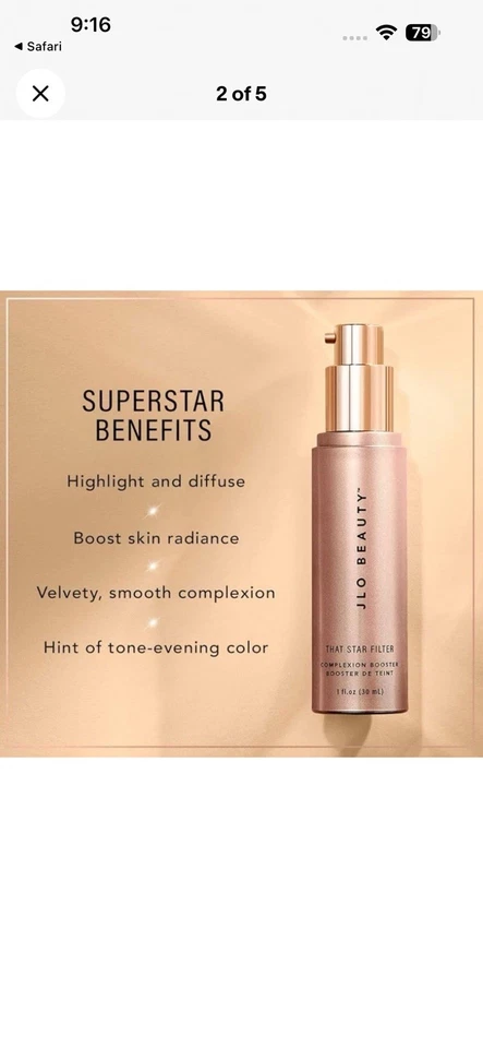 JLO Beauty That Star Filter Complexion Booster Pink Champagne Full Size 1oz 30mL - Image 3 of 3