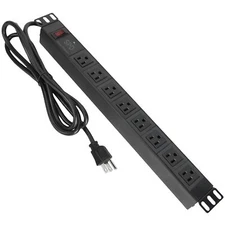 8 Outlet Rack Mount PDU Power Strips with Surge Protection-1200J 10ft 14AWG C...