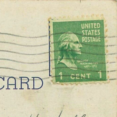 ジョージ・ワシントン1セント希少グリーン切手 George Washington Green Right Facing One 1 Cent Stamp on