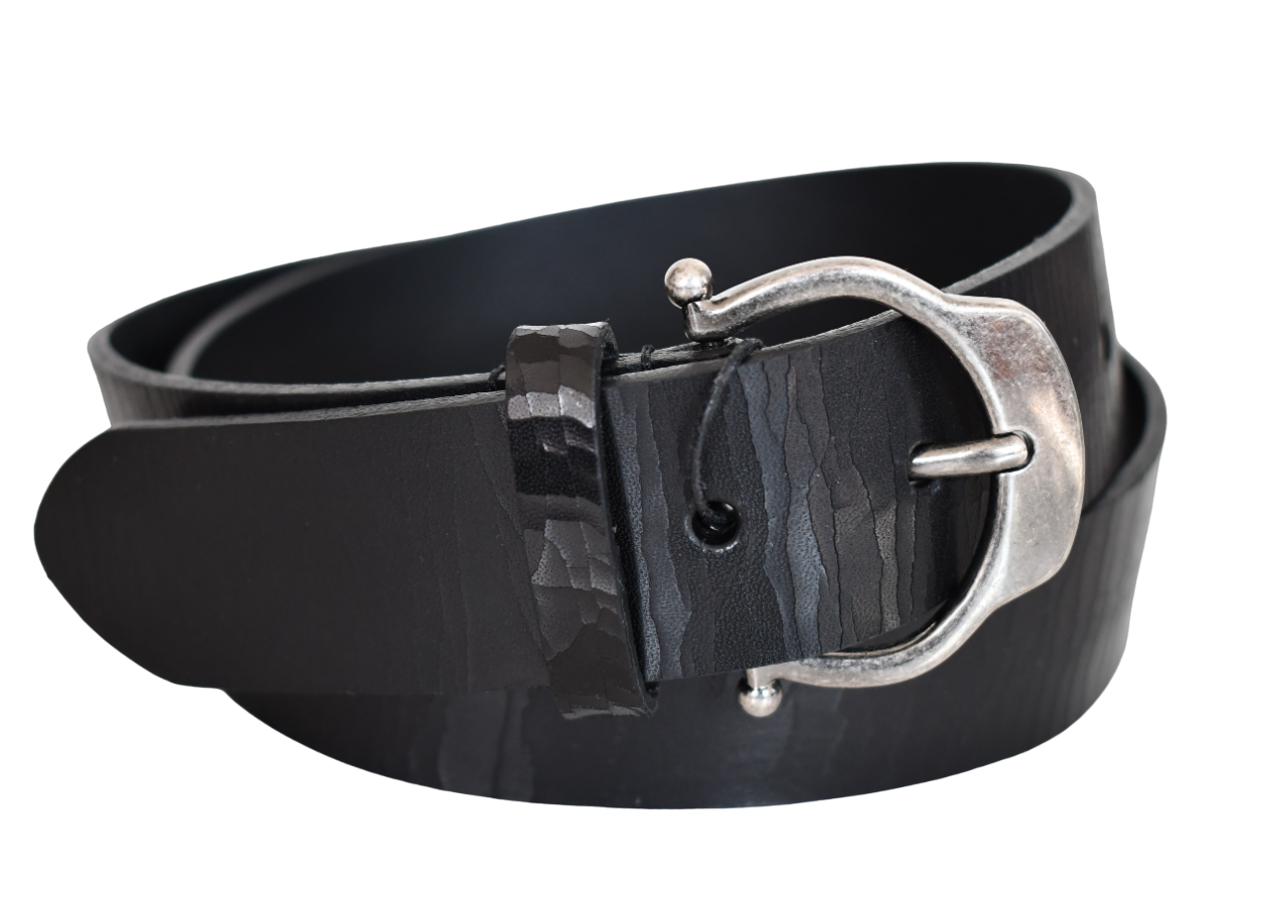 ️ Cintura donna SAINT LAURENT nera PELLE CRACKATA IT 90 US 36