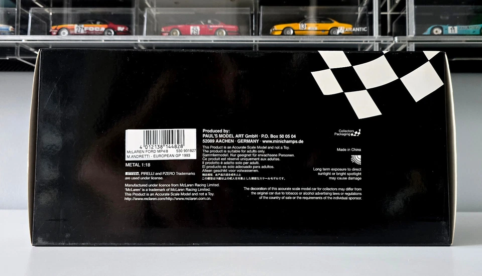 1/18 Minichamps 530931827 McLaren Honda MP4/8 Michael Andretti European GP 1993 - Immagine 2 di 2