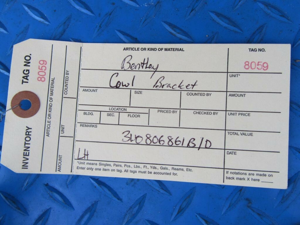 Bentley Continental Flying Spur GT GTC left windshield cowl bracket #8059