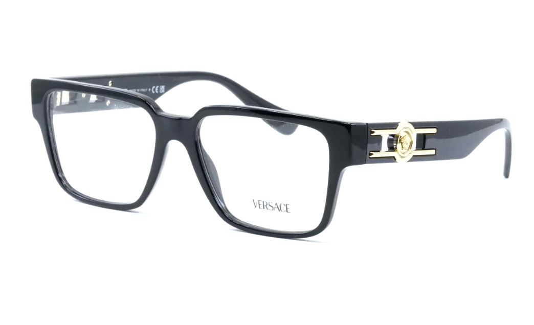 New Versace Reading Glasses MOD. 3346 GB1 55-16 140 Black & Gold