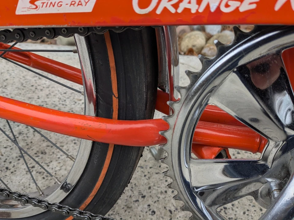 SCHWINN 1968 橙色 KRATE 自行车 5 速 STINGRAY 20 英寸自行车原装 — 第 3/4 张图片