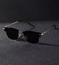 Unisex Metal Square Sunglasses – Trendy Outdoor Photo & Fashion Accessory