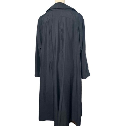 Vintage Saks Fifth Avenue Drizzle Double Collar Long Black Coat Size XL - Picture 2 of 13