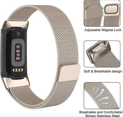 Milanese loop For fitbit charge 6 band replacement charge6 wristband stainless