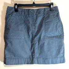 Loft Women's Gray Skort Front Fly Zip 2 Front Pockets 2 Rear Pockets Sz 8