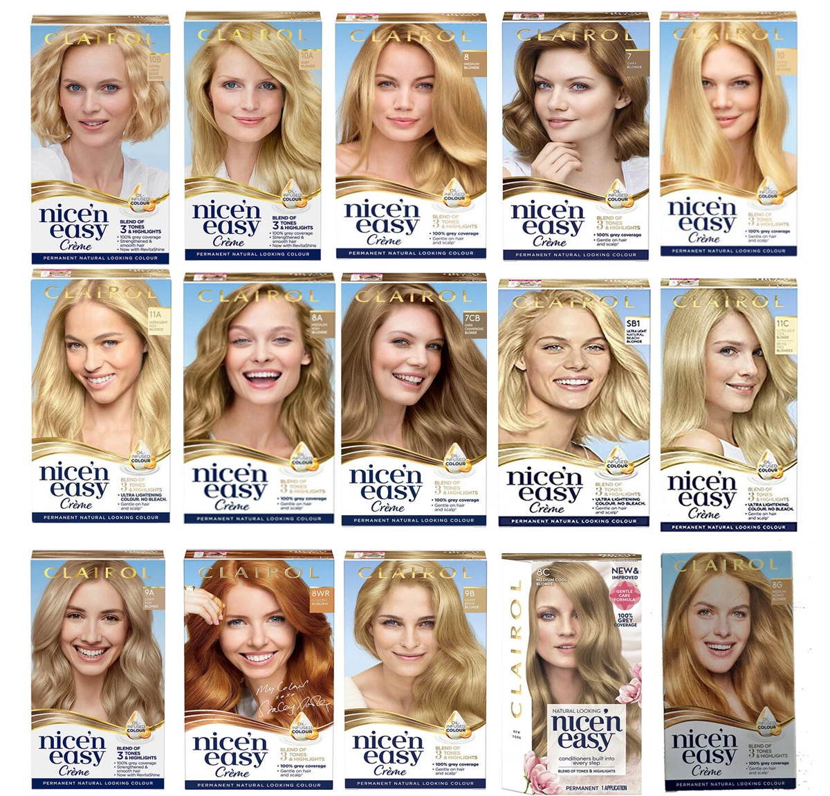 Clairol Nice n Easy Cre me Natural Permanent Hair Dye choose shade