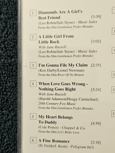 MARILYN MONROE Great American Legends audio music artist CD*A FINE ROMANCE*KISS* - Picture 2 of 6