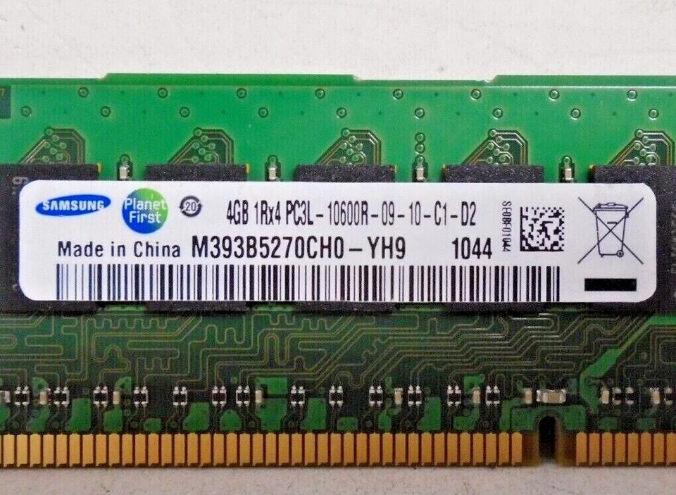 Used Samsung 4GB Server RAM LOT OF 8 | M393B5270CH0-YH9 | 1Rx4 - PC3L-10600R - Image 3 of 4