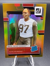 Perrion Winfrey Browns 2022 Donruss Gold Holo Press Proof Premium Rookie