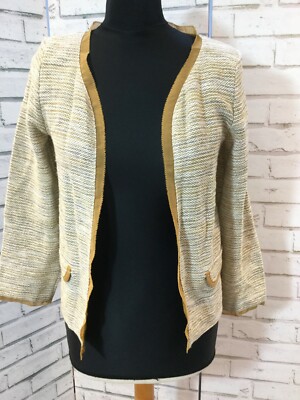 Smart Cardigan vorne offen beige & creme Größe Small Heritage