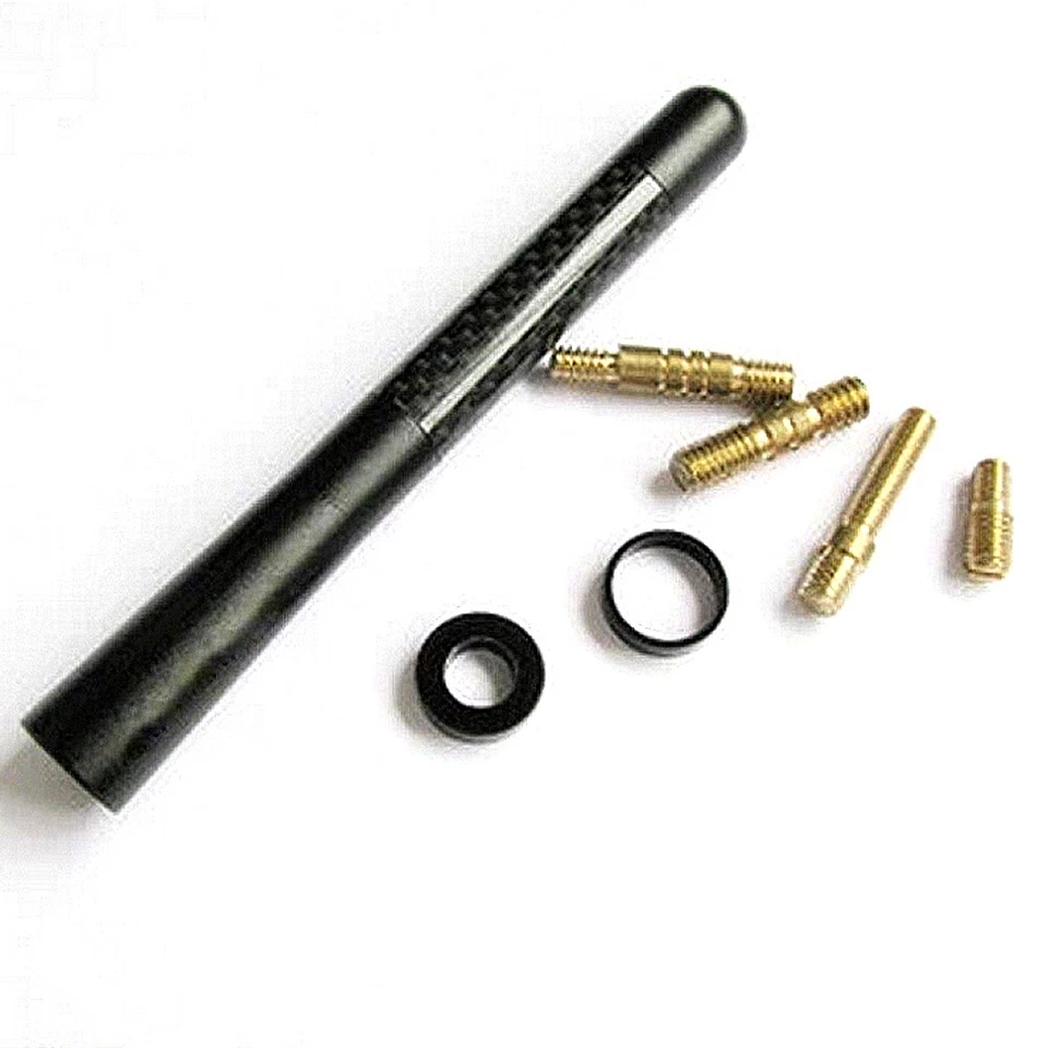 Antena Universal Coche 4.7 pulgadas Aluminio Fibra Carbono Radio FM Antena Negra + Tornillo Foto 3 de 4