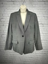 Brooks Brothers Stellita Fit Black White Check Wool Single Button Blazer 14P