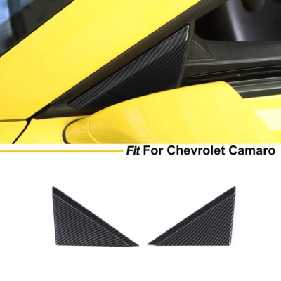 Front Window Triangle Decal Cover Accessories For Chevrolet Camaro 10-15 Carbon