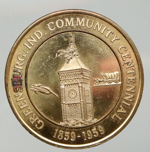 1959 UNITED STATES US Greensburg INDIANA Community Centennial OLD Medal i92732