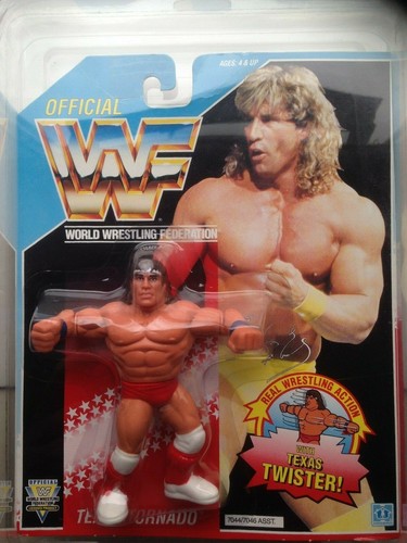 WWF HASBRO TEXAS TORNADO moc new wwe WITH PROTECTI...