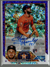 2023 Topps Chrome Rookie Purple Speckle Refractors #RADH David Hensley Auto /299