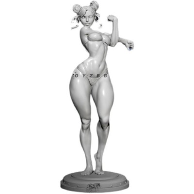 1:24 75mm resin figure model kit Sexy Chunli Unassembled unpainted