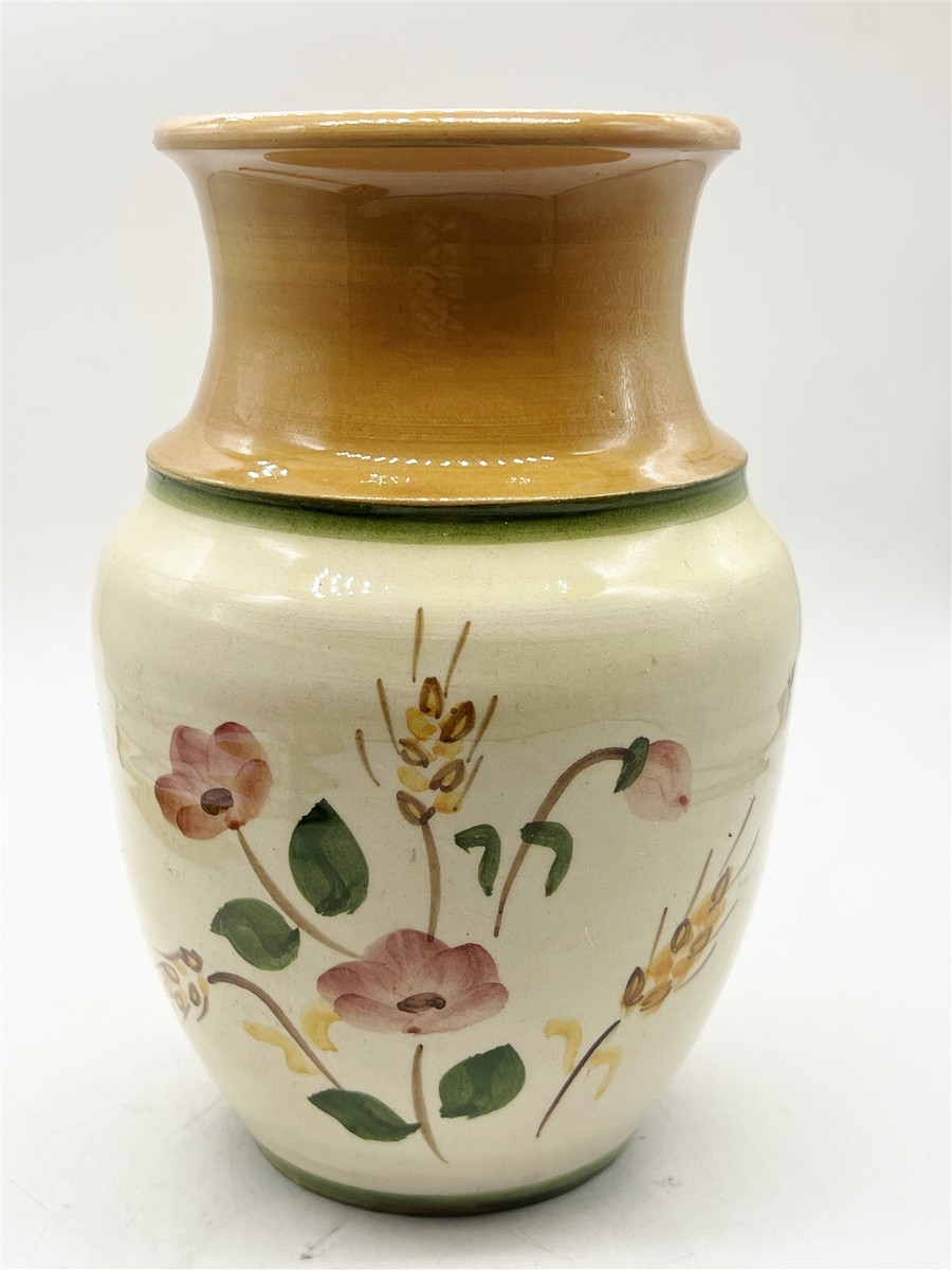 ●MID CENTURY MODERN DESIGN FLOWER VASE● VINTAGE / ANTIQUE MID CENTURY MODERN MCM FLORAL FLOWER POTTERY