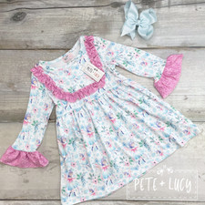 Pete & Lucy Long Sleeve Dress (fairy/snow flakes) boutique baby girls