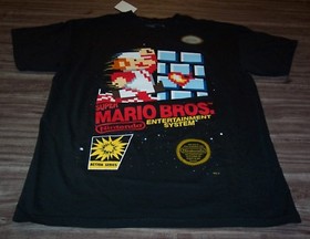 VINTAGE STYLE ORIGINAL SUPER MARIO BROS NES BOX Nintendo T-Shirt SMALL NEW