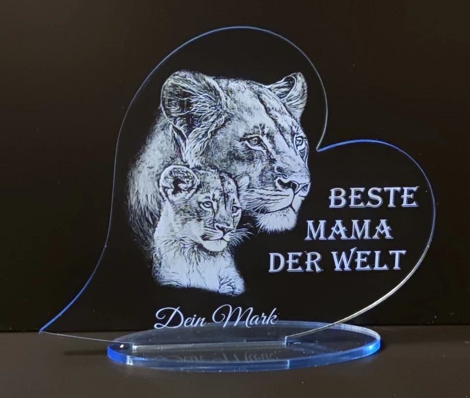 Geschenk zum Muttertag Muttertags Geschenk Beste Mama personalisiert Acryl Herz - Bild 3 von 4