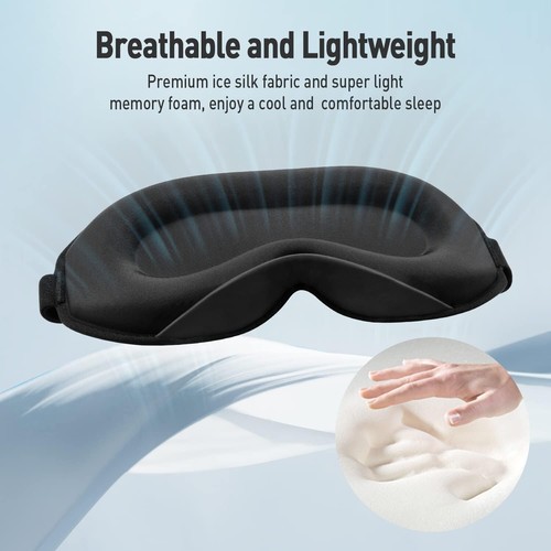 100% Blackout Sleep Mask for Women Men Zero Pressure Sleeping Eye Mask Home/Work - Picture 3 of 9