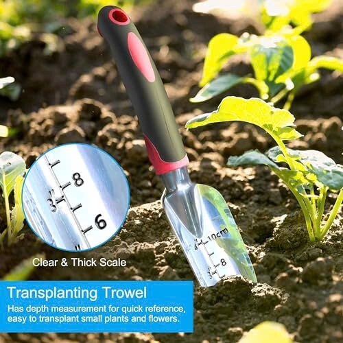 3-Piece Aluminum Garden Tool Set - Hand Shovel, Transplant Shovel, Hand Rake - Picture 5 of 7