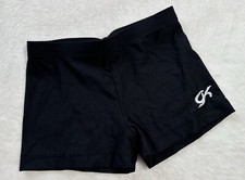GK Elite BAR SHORTS Leotard BLACK Gymnastics NYLON SPANDEX Shortie Short SIZE AS
