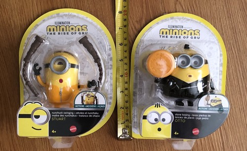 Minions The Rise of Gru Illumination Stuart & Otto Action Figures NEW Mattel - Picture 7 of 8